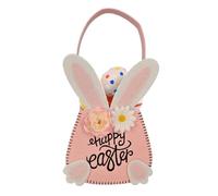 Jubepk Easter Bunny Basket, Small Rabbit Easter Bucket, Adorable Ear Design, Reusable Treat Bag, Festive Party Decoration, Sturdy and Lightweight, Perfect for Holiday and Home Use