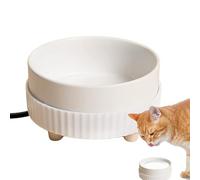 Jubepk Écuelle d'eau Chaude pour Animaux | Gamelle Chauffante Thermostatique pour Animaux de Compagnie,Bol à Boisson en céramique pour Chat, Faible consommation | pour Chatons et Chiots