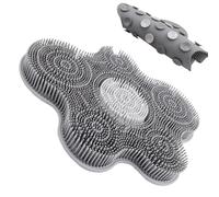 Jubepk Exfoliateur de pieds pour douche avec ventouses antidérapantes et brosse en silicone pour nettoyer le sol, le mur et la salle de bain