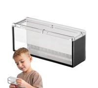 Jubepk Fish Observation Box, Clear Acrylic Isolation Container, Breeder Tank Scale Markings, Aquatic Viewing Case for Crabs, Snails, Spiders, Aquarium, 6.5x2.76x1.97 inches