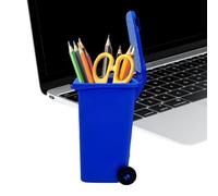 Jubepk Garbage Can Pen Holder, Desk Storage Organizer, 5 pouces Tiny Recycle Pencil Holder with Lid Feature, Stationery Organizer with Space Saving Design, Home Office Classroom Studio Accessory