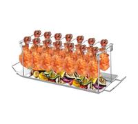 Jubepk Grill Chicken Leg Rack - Foldable Stainless Steel BBQ Tool for Outdoor Cooking, Picnic, Camping, Backyard, and Barbecue Preparation, Easy Setup and Compact Storage, 13.78x4.53x5.63 inches