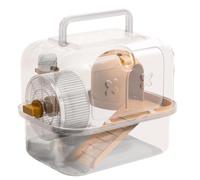 Jubepk Hamster Carrier, Ventilated Outing Case, Transparent Hamster Carrying Case, Portable Travel Cage, 9.45x7.09x7.87in, Ideal for Hiking, Walking, and Outdoor Adventures, Small Pets