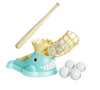 Jubepk Jeu de lancement de baseball, machine de d'entraînement, 34 x 22 x 23 cm, entraîneur de compétences sportives, pichet réglable pour entraînement en intérieur et extérieur, bleu et rose