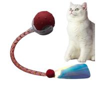 Jubepk Jouet Balle pour Chat,Jouet Évolué pour Chaton avec Queue en Filet Élastique | Accessoire Destiné À L'Entraînement Exercice Stimulation Mentale des Chats avec Grattoir Escalade Jeu Au Sol