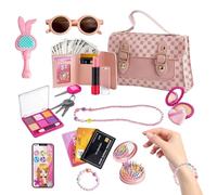 Jubepk Kit de maquillage pour filles - Valise portable de jouet - Jeu de portefeuilles pour filles, pour le shopping, quotidien, intérieur, extérieur, anniversaire, maison, scène, vacances