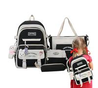 Jubepk Kit de sac à dos en toile | Ensemble sac à dos d'école | Ensemble sac à dos en toile pour filles | Le kit combo sac à dos en toile est un ensemble complet conçu pour répondre aux divers besoins