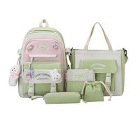 Jubepk Kit de sac à dos en toile | Ensemble sac à dos d'école | Ensemble sac à dos en toile pour filles | Le kit combo sac à dos en toile est un ensemble complet conçu pour répondre aux divers besoins