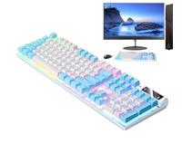 Jubepk Luminous Desktop Keyboard, Wired Mechanical Keys, Pc Keyboards, 104 Key Setup, 17.13x5.12x0.98 inches, Provides Precise Input for Both and Typing, Multicolor
