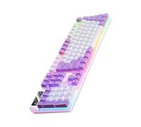 Jubepk Luminous Desktop Keyboard, Wired Mechanical Keys, Pc Keyboards, 104 Key Setup, 17.13x5.12x0.98 inches, Provides Precise Input for Both and Typing, Multicolor