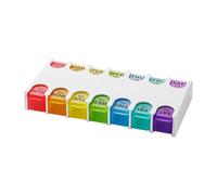 Jubepk Medicine Pill Organizer, Portable Pills Dispenser, 8.66x4.13x1.26 Inches, Travel Case, Compact Weekly Medication Storage for Airplane, Work, and Vacation Use, Multicolor