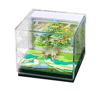 Jubepk Night Light Calendar | Holiday Calendar | Paper Sculpture Calendar | 2025 Desk Calendar, Memo Pad Tree House 8.5x8.5x6.8cm/3.35x3.35x2.68 inches for Notes Taking Planning