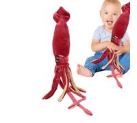Jubepk Oreiller en Peluche De Calmar, Peluche De Calmar Géant, De Calmar De 65 Cm, Oreiller De Jouet d'animal De Mer en Peluche Rouge, De Calmar, Animal en Peluche D'océan, Accessoires De Fête