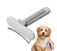 Jubepk Pet Grooming Brush, Shedding Comb Release Button, 4.96x4.41 Inches, Gentle Massaging Tool, Cat Comb for Cats & Dogs, Removes Loose & Reduces Shedding (Gray)