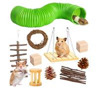 Jubepk Pet Tunnel Bunnies, Bunny Tunnels Tubes Chew, 13.39x9.45x3.15 inches, Grinding Teeth Sticks, Rabbit Hide Tunnel, Small Animal Activity Toys for Rabbits Bunnies, Multicolor
