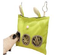 Jubepk Rabbits Hay Feeder Bag, Suspensible Rabbits Feeding Bags, 11.81x13.78 inches, Washable Pet Food Dispenser, Slow Eating Feeding Pouch for Small Animals, Multicolor