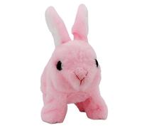 Jubepk Realistic Interactive Bunny, Electronic Peluche Lapin Toy, Mignon Stuffed Bunny, Life Like Pet Companion, 6,3 x 3,54 x 6,3 pouces Jumping and Ear-Twitching Feature, Fun Gift for Kids