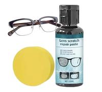 Jubepk Rénovateur de lentilles de précision, composé de réparation de lunettes, 30 ml, dissolvant de rayures avec formule de polissage, kit de nettoyage en microfibre pour soins optiques, nettoyant