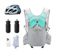 Jubepk Sac À Dos Randonnée avec Poche À Eau | Pochette de Rangement réfléchissante Grande capacité - Sac d'hydratation avec réservoir, Bretelles réglables Respirantes,pour Randonnée Vélo Trekking
