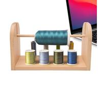Jubepk Sewing Thread Organizer, Wooden Ball Holder, 10,43 x 4,72 x 5,91 pouces, Storage Rack Quilting, Spool Thread Stand, Space Saving, Yarn Holder for Crafting (Wood Color)