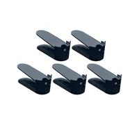 Jubepk Shoe Slots, Set of 5 Adjustable Sneaker Stacker, Space-Saving Shoe Storage, Non-Slip Sneaker Holder, 24.5x9.5x9cm, Organizer for Entryway, Closet, Living Room, Black, White, Pink