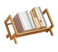 Jubepk Small Bookcase | Desk Bookshelf | Desk Organizer Rack | Bureau Shelf Unit | 33 x 24,5 x 21 cm/12,99 x 9,65 x 8,27 pouces, Space While Keeping Your Books, White, Wood Color and Dark Brown