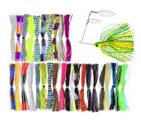 Jubepk Spinnerbaits - Lot de 30 leurres de pêche en silicone pour perche, jupes de rechange pour activités de plein air, sauvegarde d'urgence, jeunes, utilisateurs domestiques