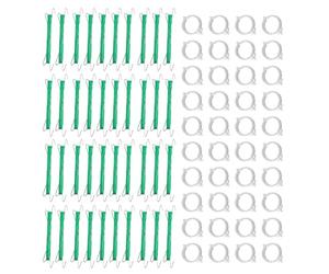 Jubepk Tomato Vine Hooks, Lot de 40 supports pour plantes avec corde et clips, supports de fixation pour cucumber, éggplant, poivre, jardin aid, fleur, pastèque Growth