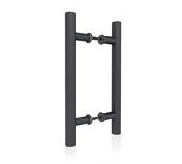 JUBEST Poignée de porte coulissante double face en forme de H, poignée de porte battante robuste, 30,5 cm, noir plat