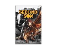 JUBHGGU Infamous Second Son Poster décoratif sur toile pour chambre à coucher Motif jeu vidéo 60 x 90 cm