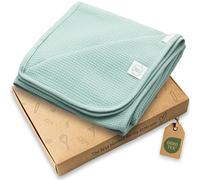 Jubi® Couverture bébé 100 % coton 70 x 100 cm, couverture douce pour nouveau-né, couverture douillette pour poussette et lit, certifiée Oeko-Tex, joli cadeau de naissance (menthe)
