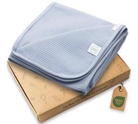 Jubi Couverture pour bébé 100 % coton - 70 x 100 cm - Douce pour nouveau-né - Couverture douillette pour poussette et lit - Certifié Oeko-Tex - Beau cadeau de naissance (violet gris)