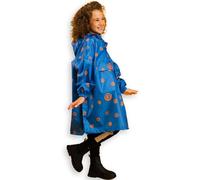 Jubi® Poncho de pluie enfant | 100% polyester recyclé, imperméable, léger, respirant et coupe-vent | Idéal pour les aventures en plein air (FR/ES, Âge, 8 ans, 12 ans, Taille normale, Bleu)