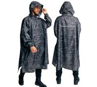 Jubi® Poncho de pluie pour homme en 100 % polyester recy ris - Durable, léger et imperméable, gris, taille unique
