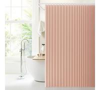 Jubilantex Rideau de Douche Pliable et imperméable en Lin pour Salle de | Design en lin pliable rose, imperméable et durable, 14 œillets métalliques antirouille pour une suspension facile