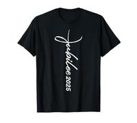 Jubilé catholique 2025 Script Croix Chrétienne Année Sainte T-Shirt