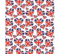 Jubilé de coton imprimé numérique Union Jack Hearts, 1/2 m 145 cm x 50 cm
