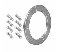 Jubilee Clips - Grand collier de serrage réglable en acier inoxydable de 3 m avec 8 fixations pour radiateur, tube de plomberie mécanique et conduite de carburant