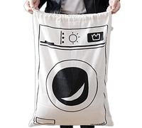 JubileeTrade Grand sac à linge en toile voyage avec cordon serrage rangement jouets enfants coton et lin collecteur Pour panier Organisateur Sacs