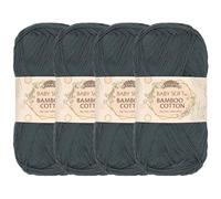 JubileeYarn Baby Soft Bamboo Cotton Yarn - 50 g par écheveau - Gris mer - 4 pelotes
