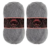 JubileeYarn Fil à tricoter Mohair Elixir - 50 g/écheveau Laine mélangée pour bébé - Vesper - 2 écheveaux