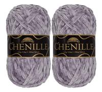 JubileeYarn Fil chenille - Poids peigné - 100 g/écheveau (2 écheveaux, 104 pervenche)