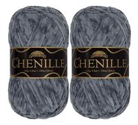 JubileeYarn Fil chenille - Poids peigné - 100 g/écheveau (2 écheveaux, 114 tempête)