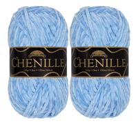 JubileeYarn Fil chenille - Poids peigné - 100 g/écheveau (2 écheveaux, 125 Sky Deity)
