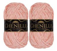 JubileeYarn Fil chenille - Poids peigné - 100 g/écheveau - Précieux - Velours rose caverne - Fil à crochet et à tricoter - 2 écheveaux