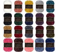 JubileeYarn Fil chenille - Poids peigné - 100 g/gâteau - 4 gâteaux surprise - 4 gâteaux