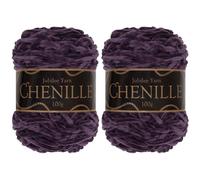 JubileeYarn Fil chenille - Poids peigné - 100 g/gâteau - Améthyste - 2 gâteaux