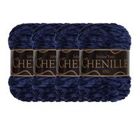 JubileeYarn Fil chenille - Poids peigné - 100 g/gâteau - Cœur de l'océan - 4 gâteaux