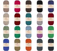 JubileeYarn Fil en coton et bambou doux pour bébé - 50 g par écheveau - Lot de couleurs foncées - 20 écheveaux