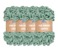 JubileeYarn Fun Finger Loops Fil Polyester Jumbo Weight Loop Yarn - 100 g/écheveau - Hunter - 4 écheveaux